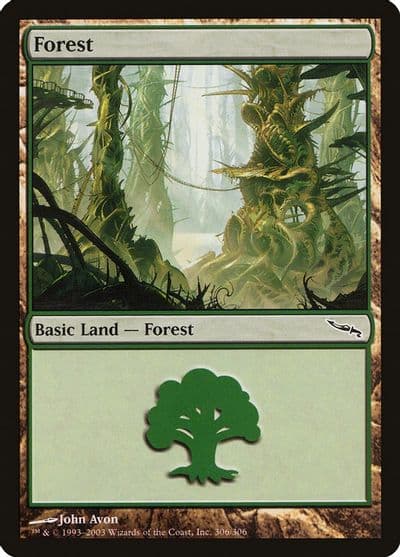 Forest 306 Mirrodin Magic card
