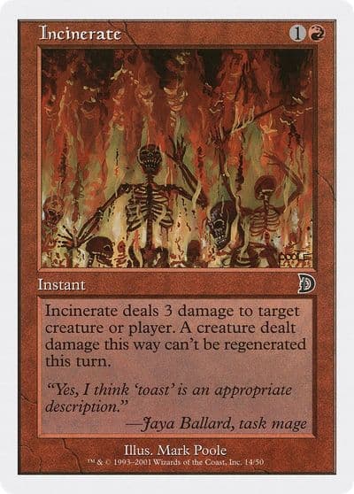 Incinerate Deckmasters Garfield vs Finkel Magic card