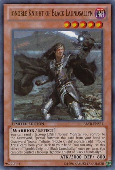 Ignoble Knight of Black Laundsallyn ABYR ENSP1 Abyss Rising Yu-Gi-Oh! card