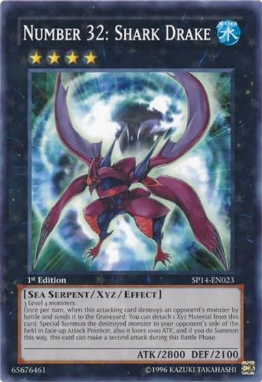 Number 32 Shark Drake Starfoil Star Pack 2014 Yu-Gi-Oh! card