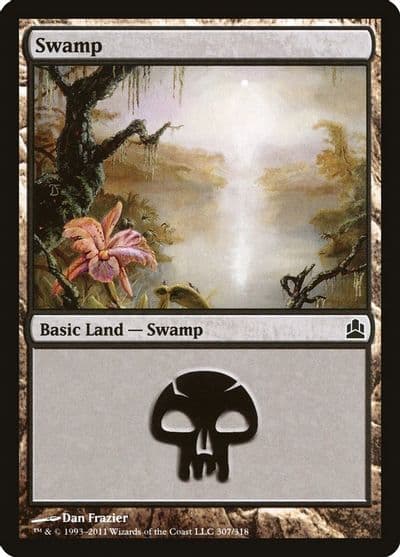 Swamp 307 Commander Magic card