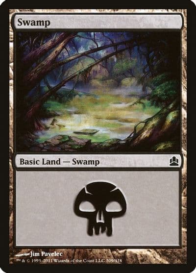 Swamp 309 Commander Magic card