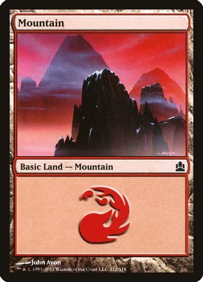 Mountain 312 Commander Magic card