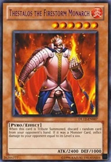 Thestalos the Firestorm Monarch Purple Duelist League Promo Yu-Gi-Oh! card