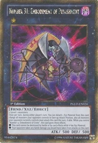 Number 31 Embodiment of Punishment Premium Gold Yu-Gi-Oh! card