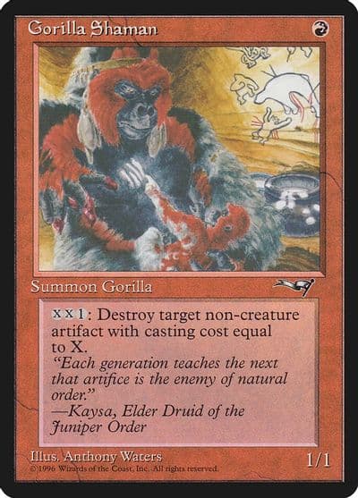 Gorilla Shaman Holding Baby Alliances Magic card
