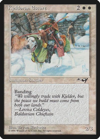 Kjeldoran Escort Green Blanketed Dog Alliances Magic card