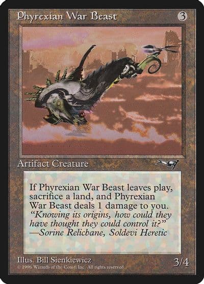 Phyrexian War Beast Facing Right Alliances Magic card