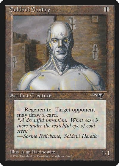 Soldevi Sentry Close Up Alliances Magic card