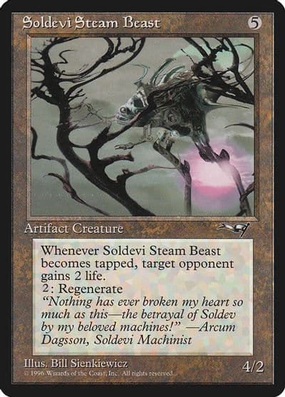 Soldevi Steam Beast Purple Sun Alliances Magic card