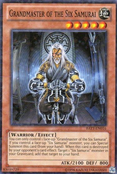 Grandmaster of the Six Samurai Starfoil Battle Pack Tournament Prize Cards Yu-Gi-Oh! card