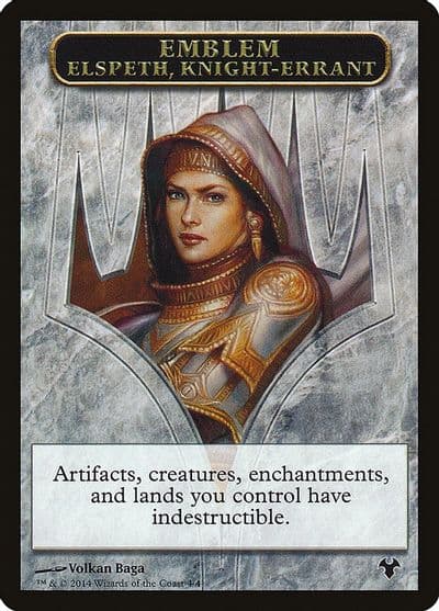 Emblem Elspeth Knight Errant Soldier Double Sided Token Magic Modern Event Deck Magic card