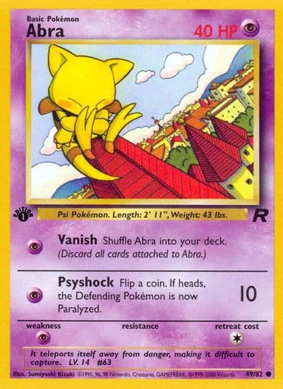 Abra Team Rocket Pokemon card