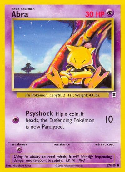 Abra Legendary Collection Pokemon card