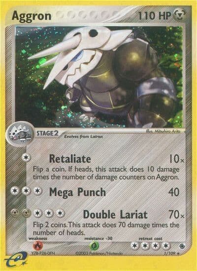 Aggron Ruby and Sapphire Pokemon card