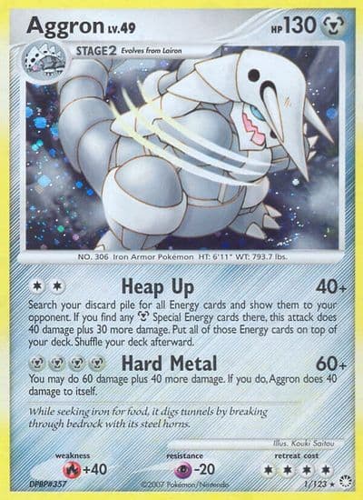 Aggron Mysterious Treasures Pokemon card