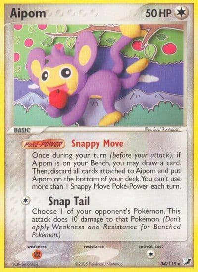 Aipom Unseen Forces Pokemon card