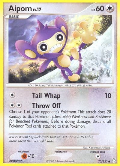 Aipom Mysterious Treasures Pokemon card