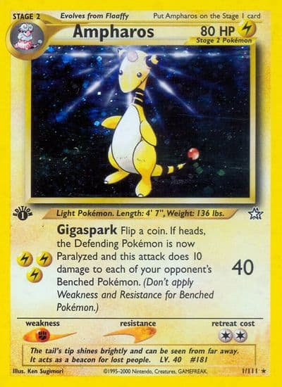 Ampharos Neo Genesis Pokemon card