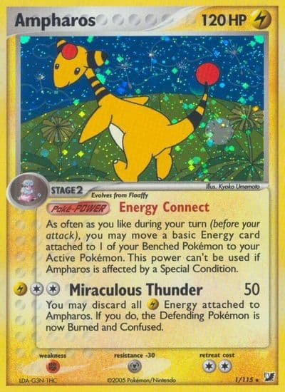 Ampharos Unseen Forces Pokemon card