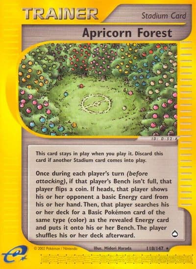 Apricorn Forest Aquapolis Pokemon card