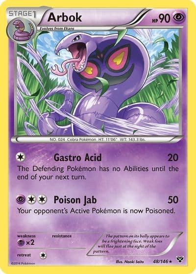 Arbok XY Base Set Pokemon card