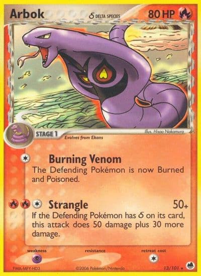 Arbok (Delta Species) Dragon Frontiers Pokemon card