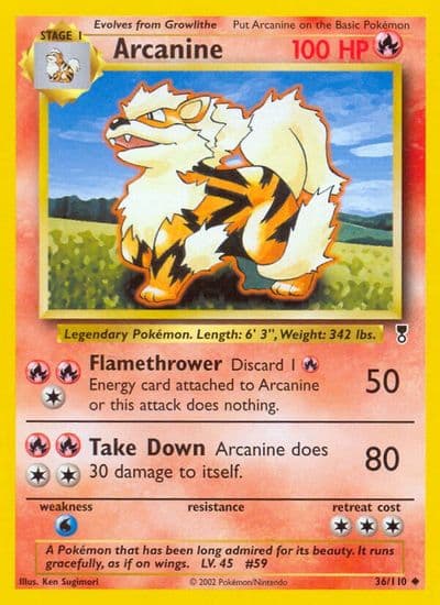 Arcanine Legendary Collection Pokemon card
