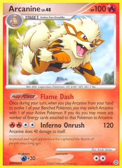 Arcanine Secret Wonders Pokemon card