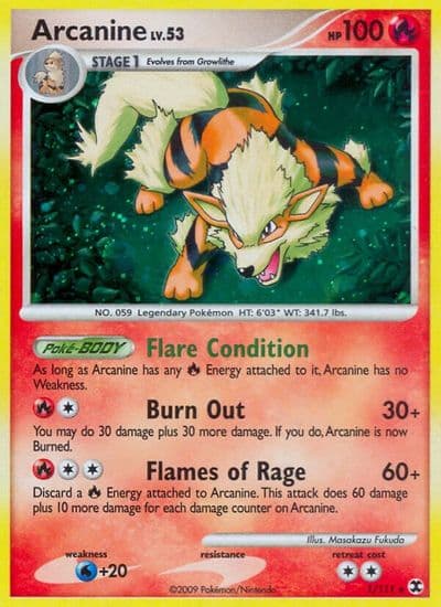 Arcanine Rising Rivals Pokemon card
