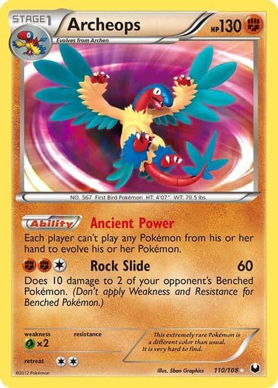 Archeops Dark Explorers Pokemon card