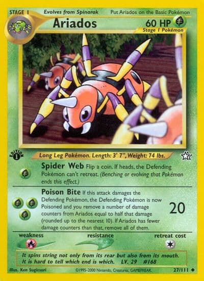 Ariados Neo Genesis Pokemon card
