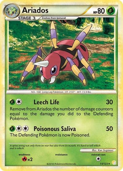Ariados HeartGold SoulSilver Pokemon card