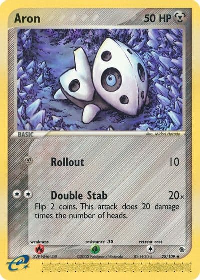 Aron Ruby and Sapphire Pokemon card