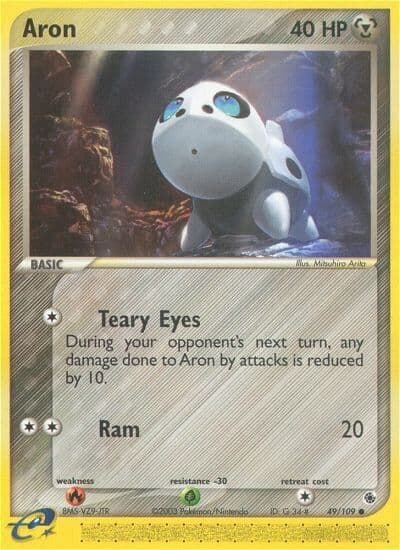 Aron Ruby and Sapphire Pokemon card
