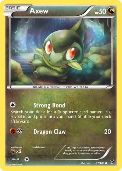 Axew Plasma Blast Pokemon card