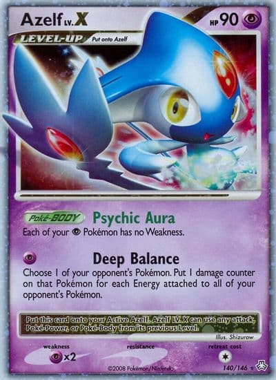 Azelf LV.X Legends Awakened Pokemon card