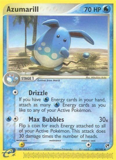 Azumarill Sandstorm Pokemon card
