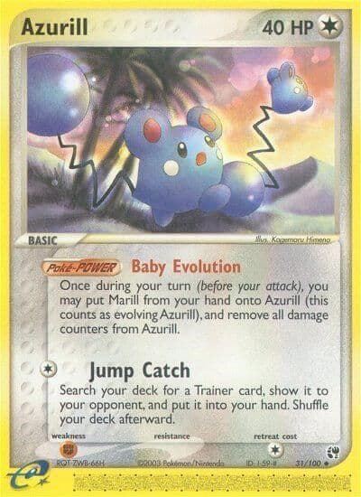 Azurill Sandstorm Pokemon card