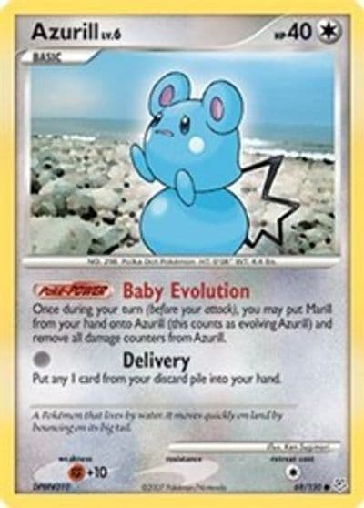 Azurill Diamond and Pearl Pokemon card