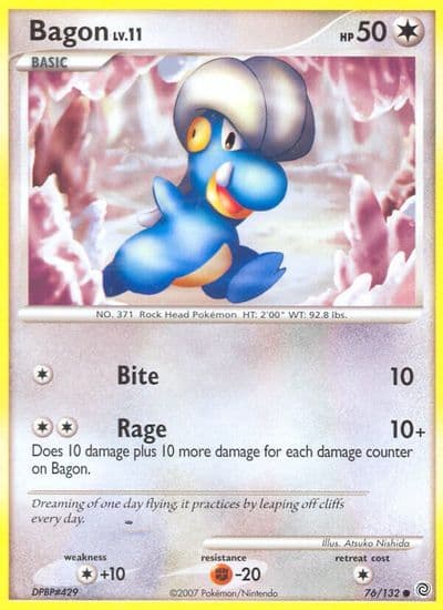 Bagon Secret Wonders Pokemon card