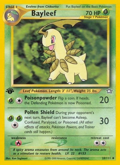 Bayleef (28) Neo Genesis Pokemon card