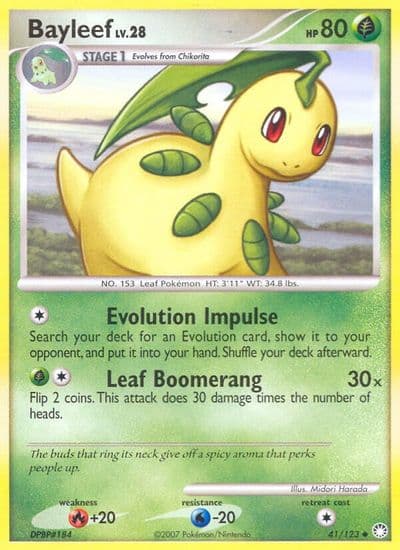 Bayleef Mysterious Treasures Pokemon card
