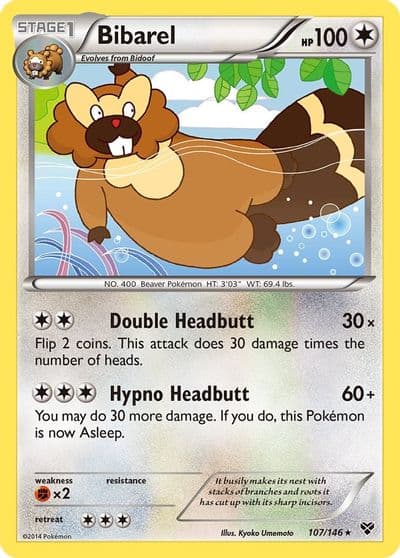 Bibarel XY Base Set Pokemon card