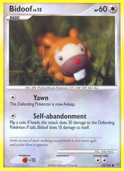 Bidoof Stormfront Pokemon card