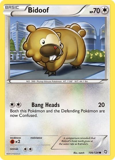 Bidoof Dragons Exalted Pokemon card