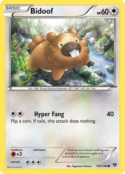 Bidoof XY Base Set Pokemon card