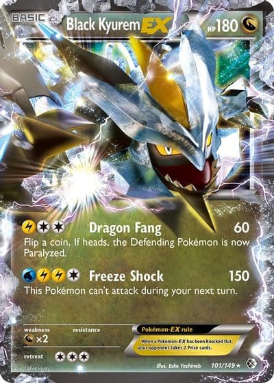 Black Kyurem EX Boundaries Crossed Pokemon card