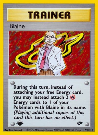 Blaine (17) Gym Challenge Pokemon card