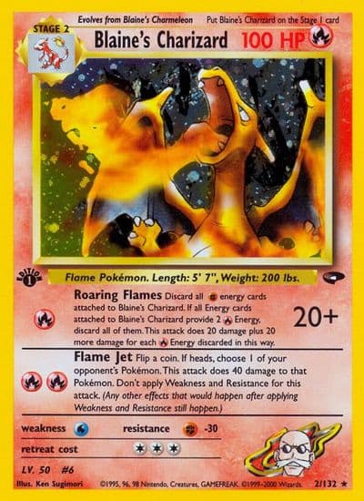 Blaine's Charizard Gym Challenge Pokemon card